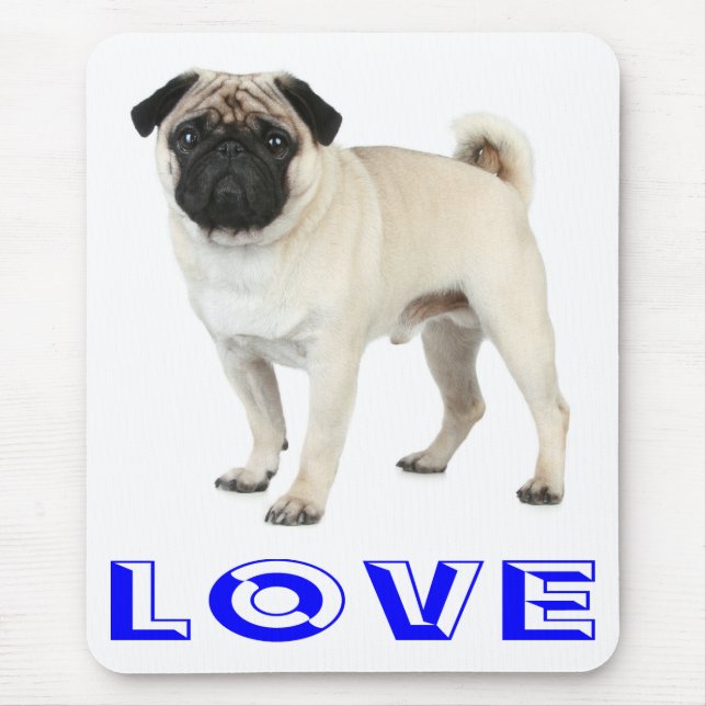 Mousepad Almofada de Rato de Computador Pug Cachorrinho (Frente)