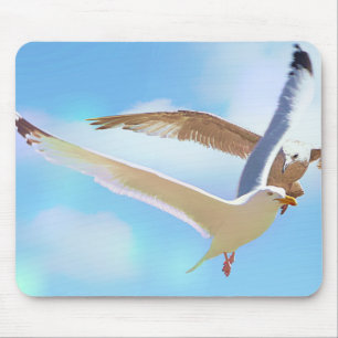 Mousepad Almofada de Rato de Gaivotas em Voo