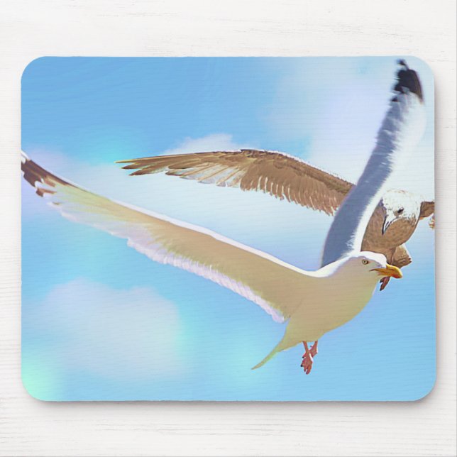 Mousepad Almofada de Rato de Gaivotas em Voo (Frente)