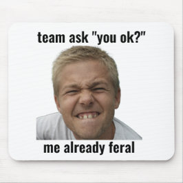 Mousepad Almofada de Rato de Meme de Jogador Feral Divertid