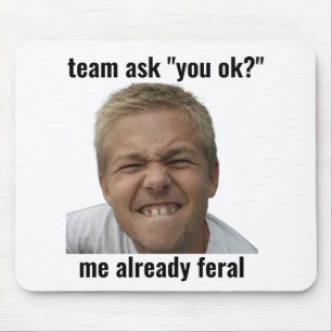 Mousepad Almofada de Rato de Meme de Jogador Feral Divertid