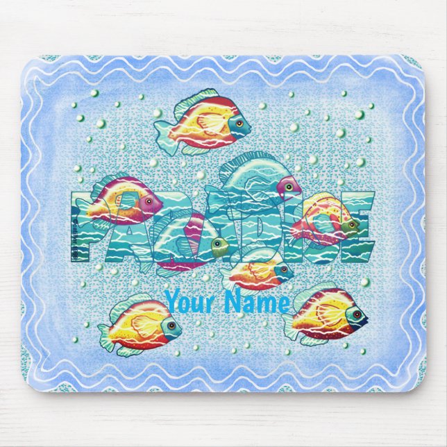 Mousepad almofada de rato de peixe do paraíso (Frente)