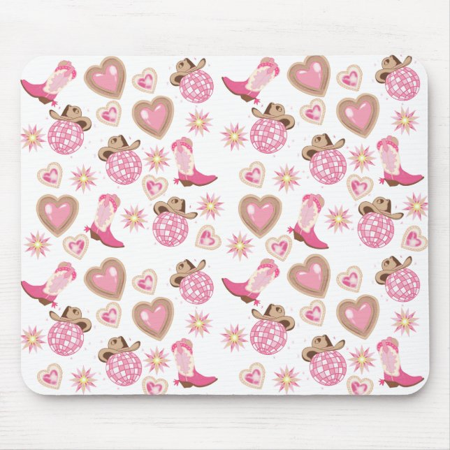 Mousepad Almofada de Rato Disco Cowgirl Valentine (Frente)
