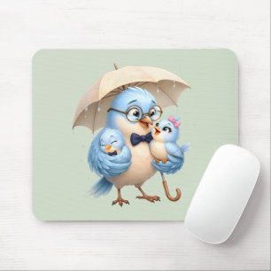 Mousepad Almofada de Rato Família do Pai Pássaro
