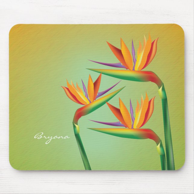 Mousepad Almofada de Rato Floral Tropical Ave do Paraíso (Frente)