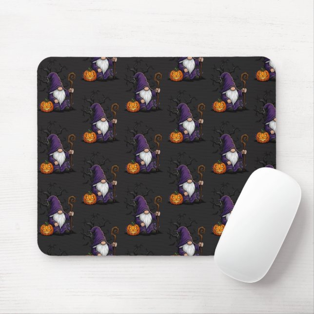 Mousepad Almofada de Rato Gnome de Halloween (Com mouse)