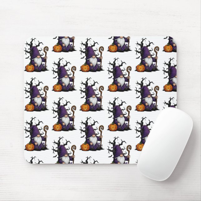 Mousepad Almofada de Rato Gnome de Halloween (Com mouse)