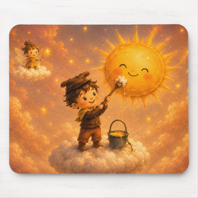 Mousepad  Almofada de Rato Nuvens Douradas (Frente)