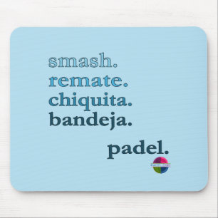 Mousepad Almofada de Rato Padel - Word Vibe Azul Céu