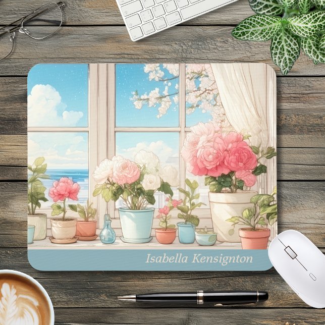 Mousepad Almofada de Rato Personalizada Botânica Romântica (Criador carregado)