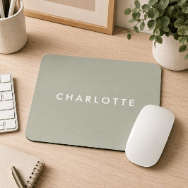 Mousepad Almofada de Rato Personalizada Verde Sage Moderna