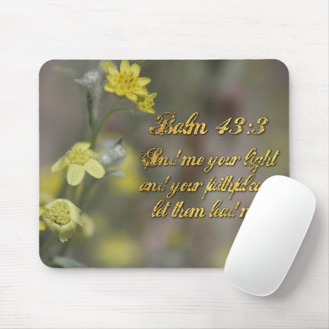 Mousepad Almofada de Rato Psalm 43:3 Flores Silvestres Amar (Com mouse)