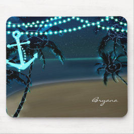 Mousepad Almofada de Rato Tropic Luzes da Praia Âncora & Pa