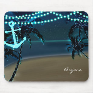 Mousepad Almofada de Rato Tropic Luzes da Praia Âncora & Pa