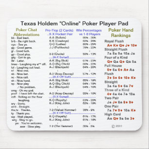 Mousepad Almofada "em linha" do jogador de póquer de Texas