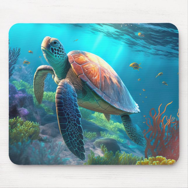 Mousepad Almofadas de Rato de Vida Marinha do Oceano com De (Frente)