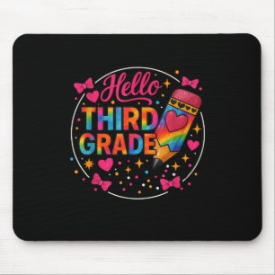Mousepad Alô, Lápis Tie Dye De Terceiro Grau De Volta À Esc