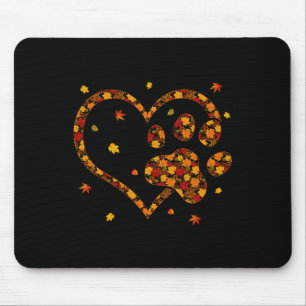Mousepad Alô, outono, Folha de Folha de outono, Cachorro e