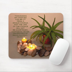 Mousepad Aloés das citações de Buddha, velas, e