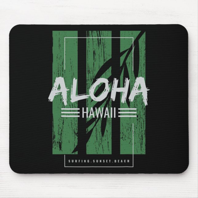 Mousepad Aloha Havaí Surfando Sunset Beach  (Frente)