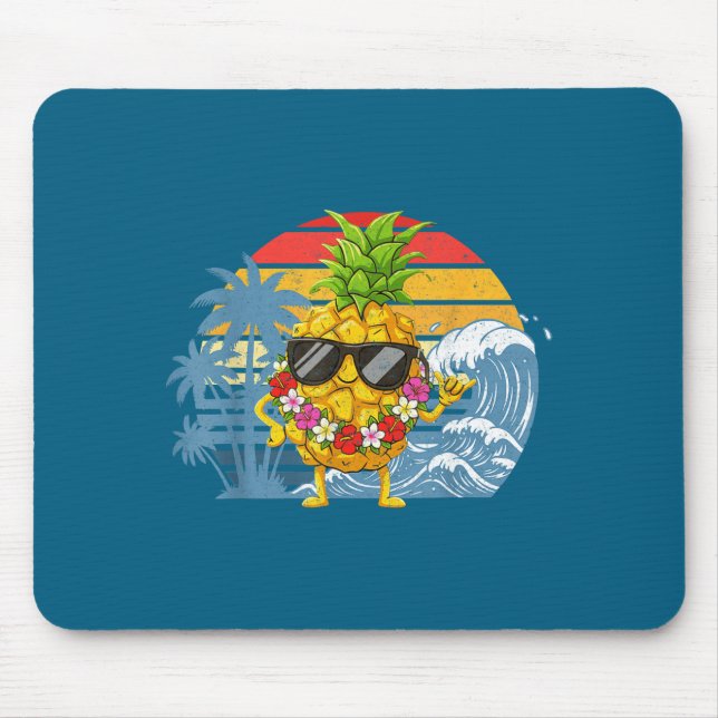 Mousepad Aloha Hawaiian Pineapple Sign Hawaii Shaka Smile (Frente)