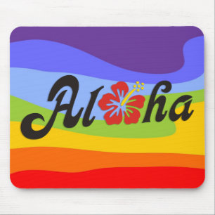 Mousepad Aloha Hibiscus - design do Havaí plano + suas idei