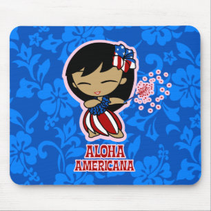Mousepad Aloha Honys Firecracker Hula Girl Mouséads