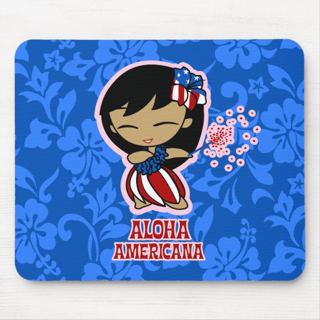 Mousepad Aloha Honys Firecracker Hula Girl Mouséads (Frente)