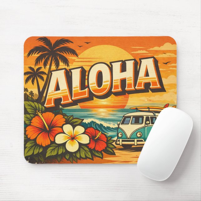 Mousepad Aloha Sunset Island Vacation Vibes (Com mouse)