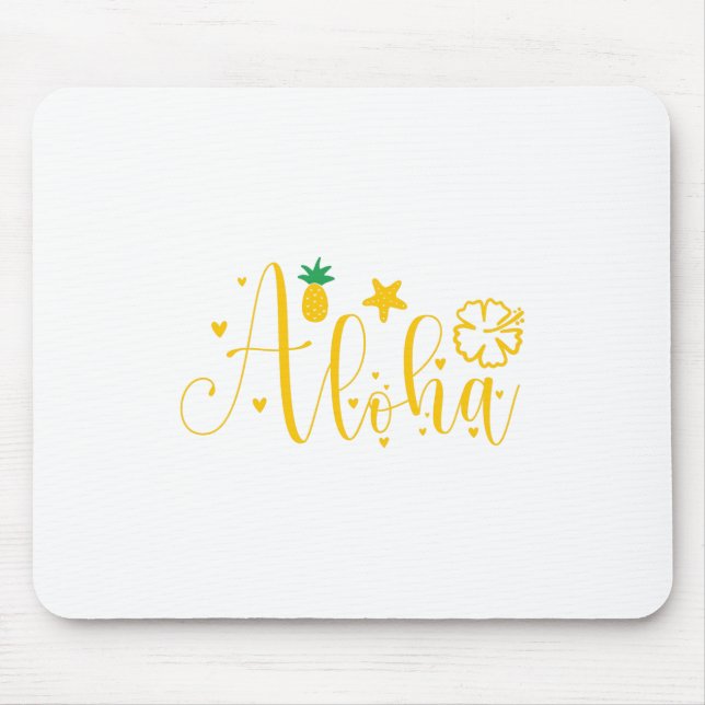 Mousepad Aloha-Surfer-Palms-Tropical-Retro-Beach-Funny (Frente)