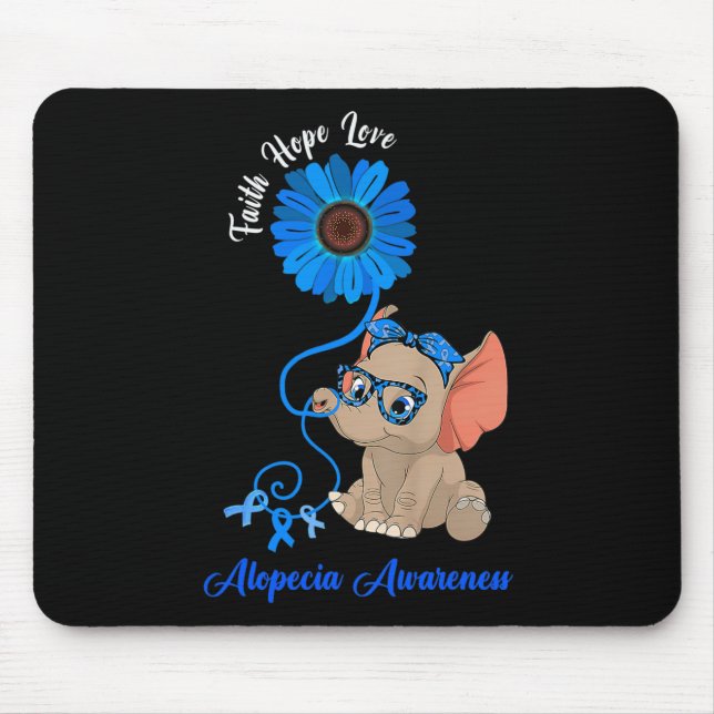 Mousepad Alopecia Conhecimento Elefante Fé Esperança Ama Su (Frente)