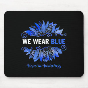Mousepad Alopecia Sensibilização Vestimos Girassol Azul