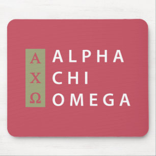 Mousepad Alpha Chi Omega Logotipo Empilhado