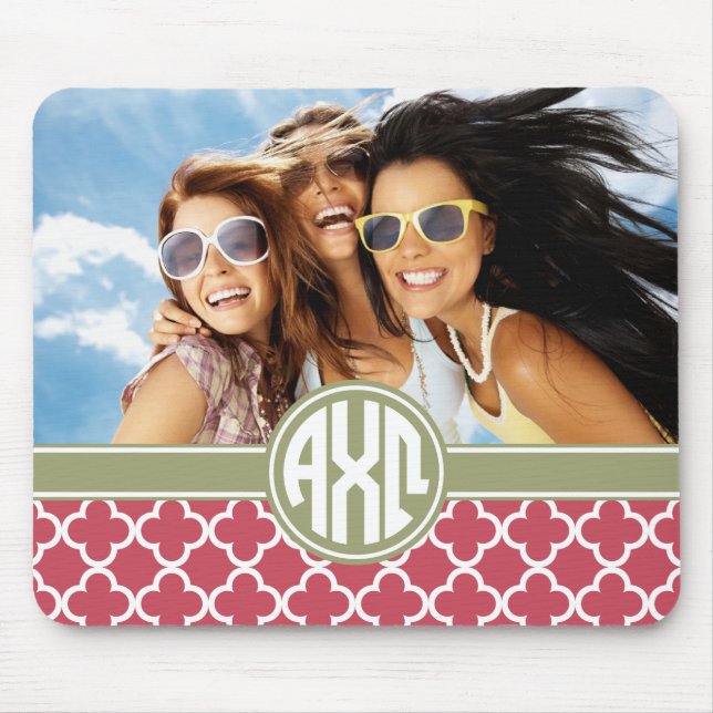Mousepad Alpha Chi Omega | Monograma e Foto (Frente)