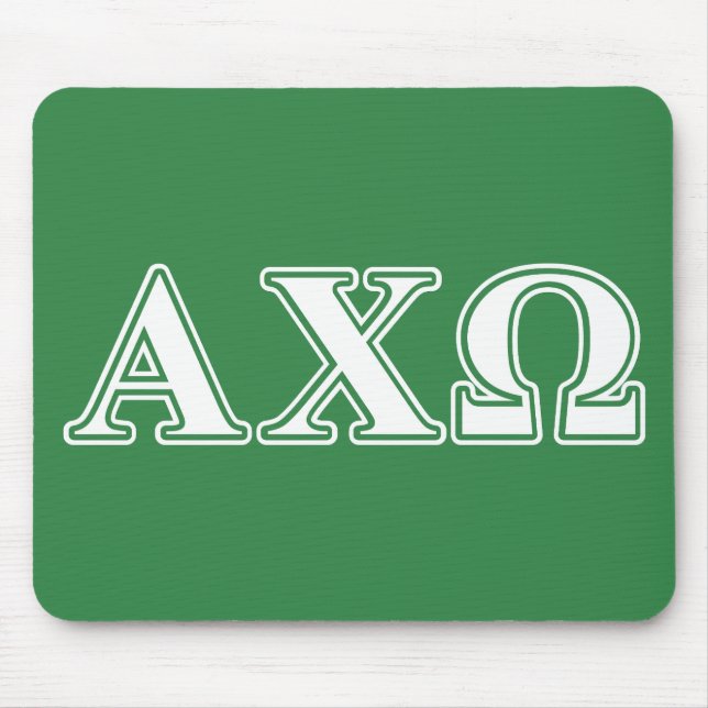 Mousepad Alphi Chi Omega Letras Brancas e Verdes (Frente)
