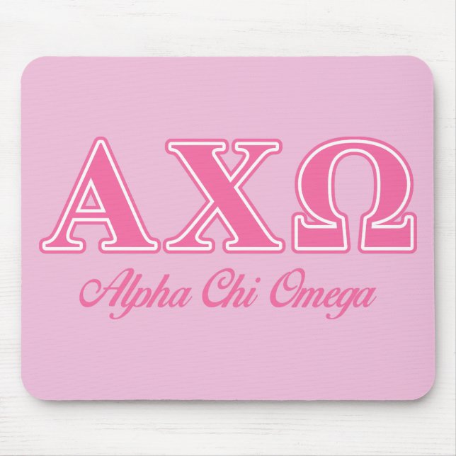 Mousepad Alphi Chi Omega Letras Rosa (Frente)