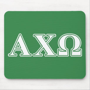 Mousepad Alphi Chi Omega White e Green Letters