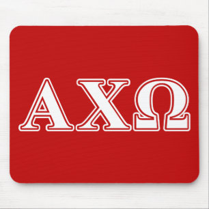Mousepad Alphi Chi Omega White e Red Letters