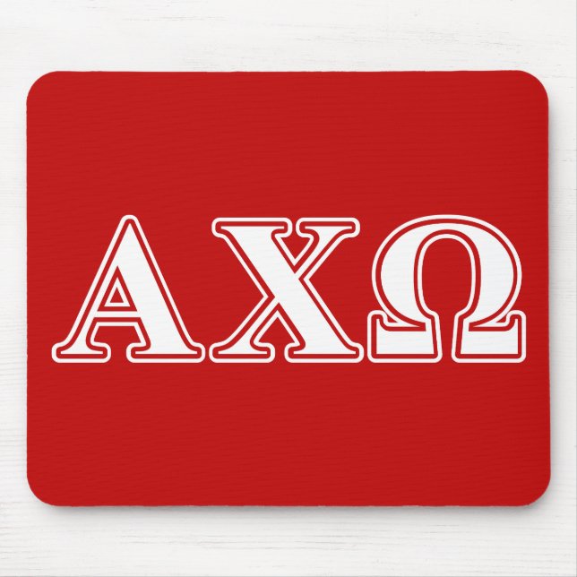 Mousepad Alphi Chi Omega White e Red Letters (Frente)