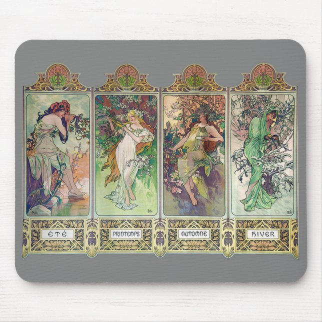 Mousepad Alphonse Mucha , "As quatro estações" (Frente)