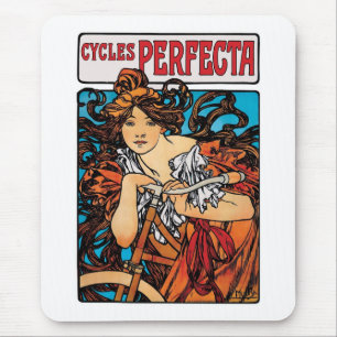 Mousepad Alphonse Mucha - Cycles Perfecta Arte Novo Retrô