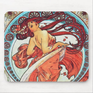 Mousepad Alphonse Mucha Dance Vintage Art Nouveau Painting