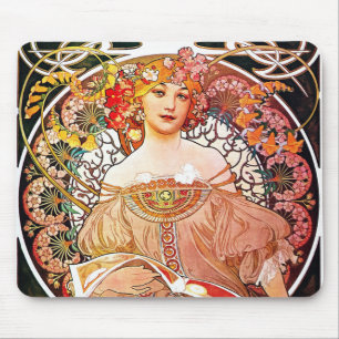 Mousepad Alphonse Mucha Daydream Vintage Arte Nouveau