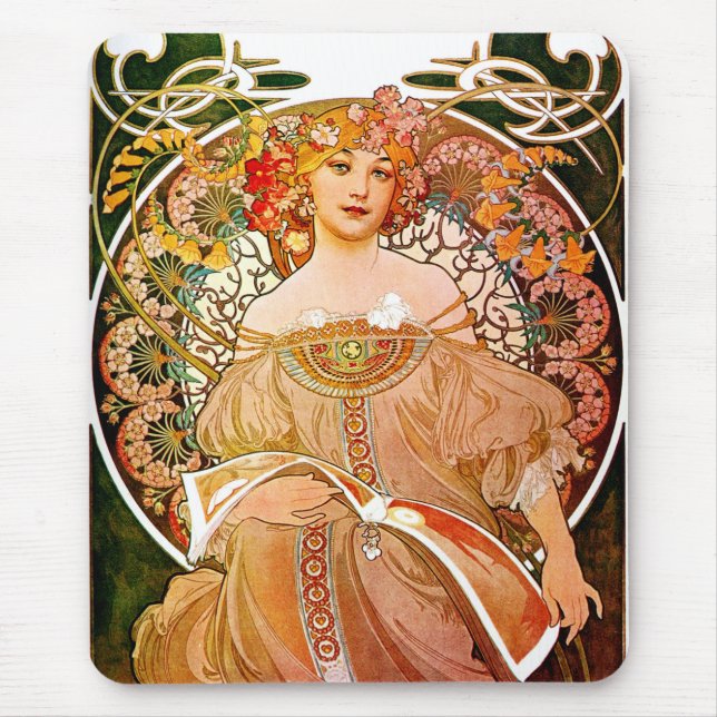 Mousepad Alphonse Mucha Dreaming (Reverie) (Frente)