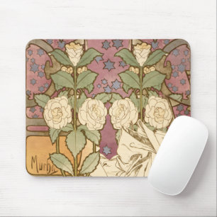 Mousepad Alphonse Mucha Estrelas Elegantes Art Nouveau Camé