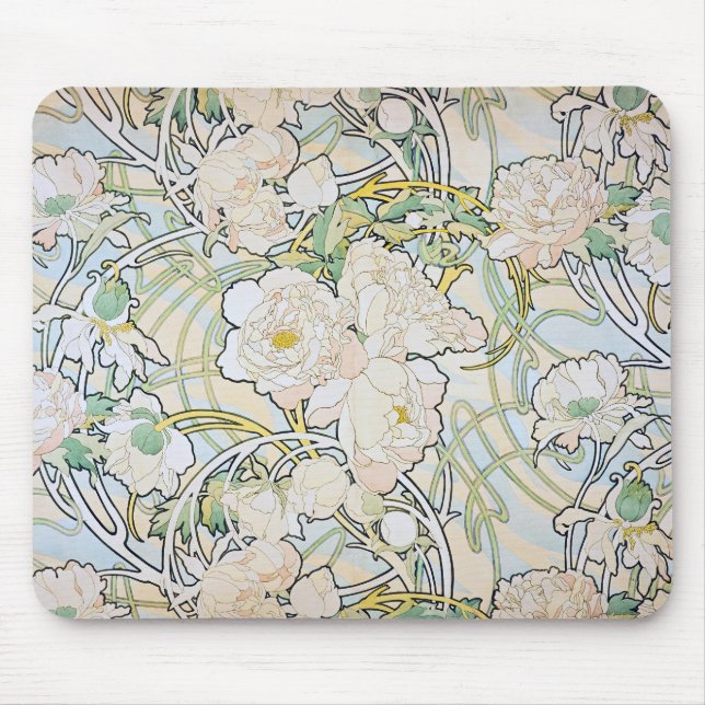 Mousepad Alphonse Mucha Peonies (Frente)