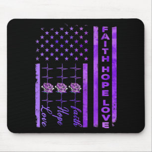 Mousepad Alzheimers Sensibiliza Fé Esperança Ama Roxo