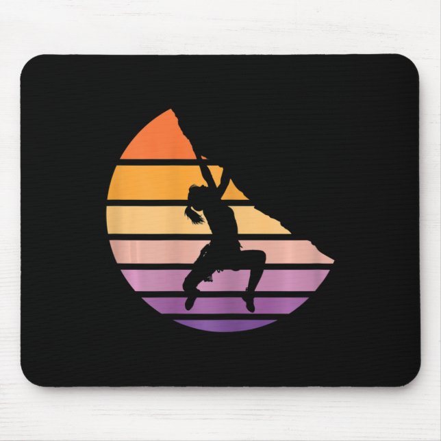 Mousepad Amante da Escalada Menina Escalada de Rocha Escala (Frente)