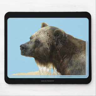 Mousepad Amante de Animais Silvestres Urso Cinzent