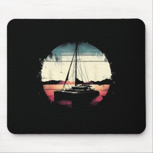 Mousepad Amante de Catamarã - Vela de Barco Vintage Navegaç